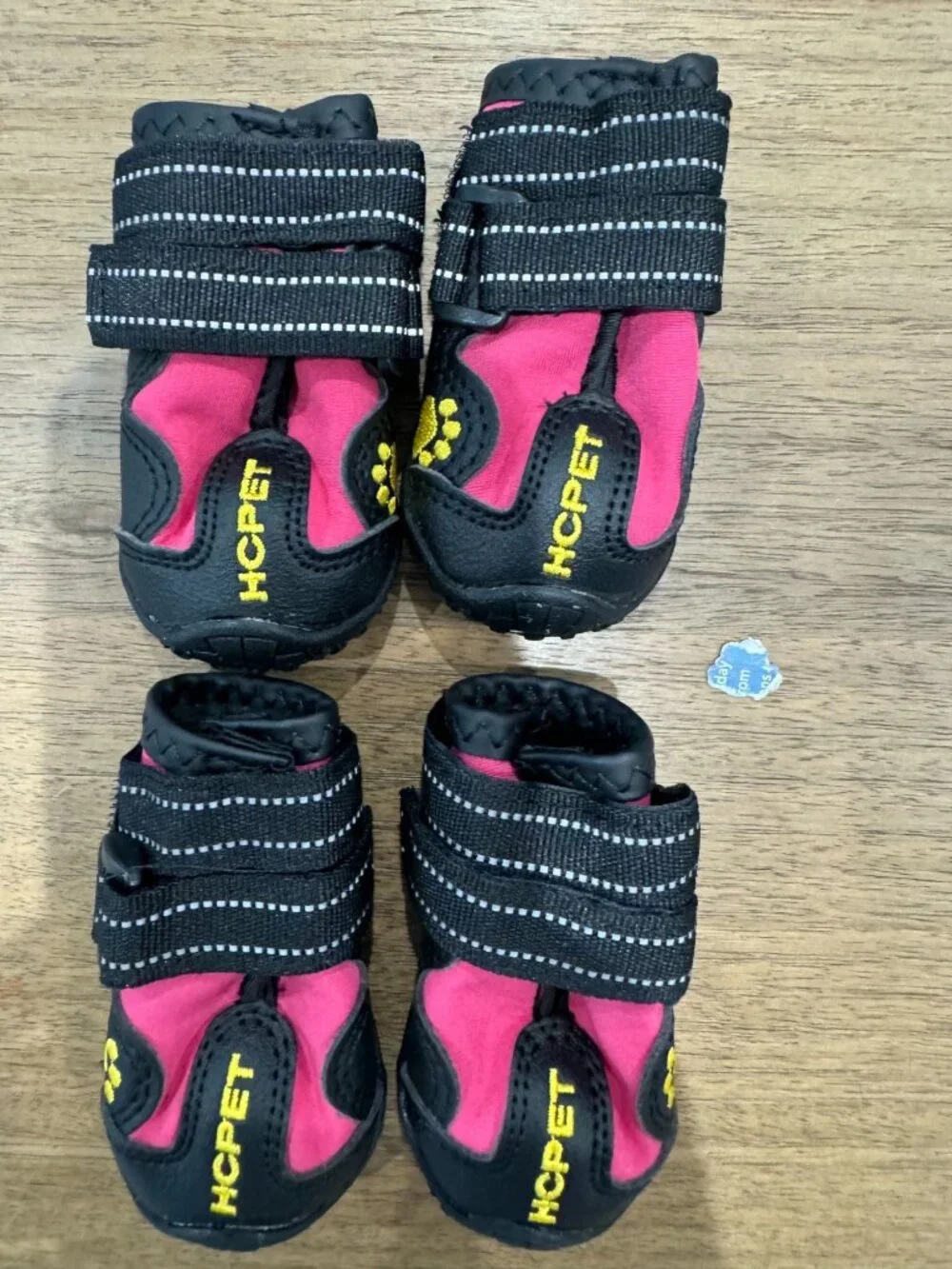 HC PET Dog Boots Size 1 Pink Black Waterproof Reflective All Season Shoes NWT
